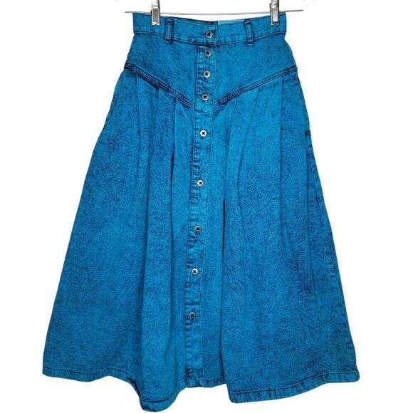 VTG 80s Sundance Size S/M Denim Jacket Skirt Set Acid Wash Country Western Long - Picture 8 of 15